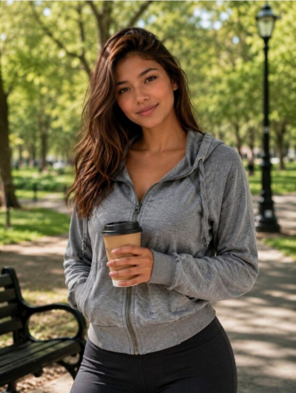 Stella McCartney Gray Full-Zip Hooded Sweatshirt Large